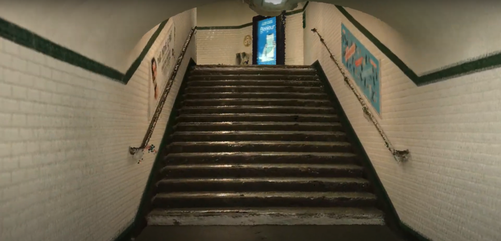 Point cloud of a stairs in a metro station captured by the MS-96.