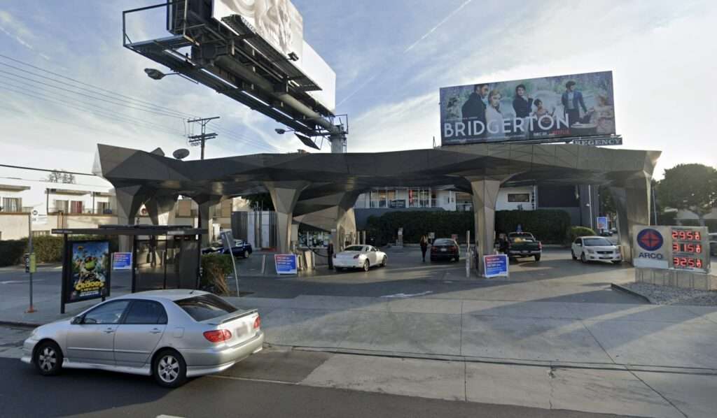 Helios House gas station in California, USA.